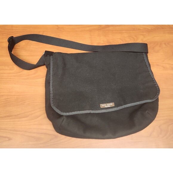 Kate Spade Vintage Black Fabric Large Messenger Bag - Picture 1 of 8